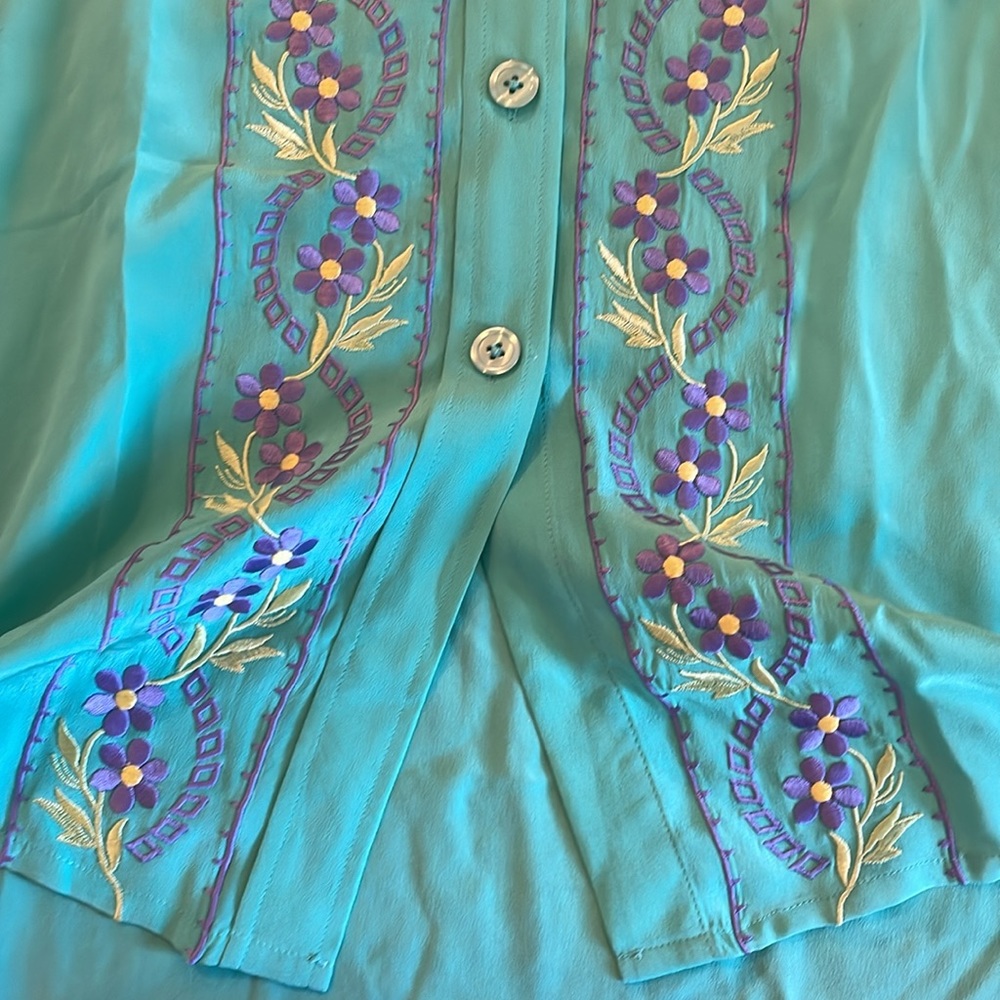 Dianne von Furstenberg Silk Embroidered Blouse - Picture 5 of 5